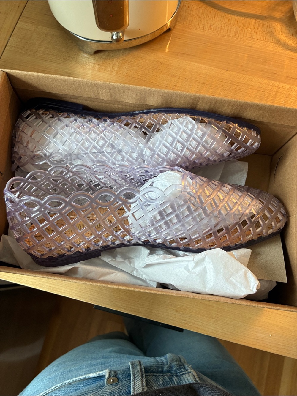 Steve Madden Grove Clear Jelly Flats